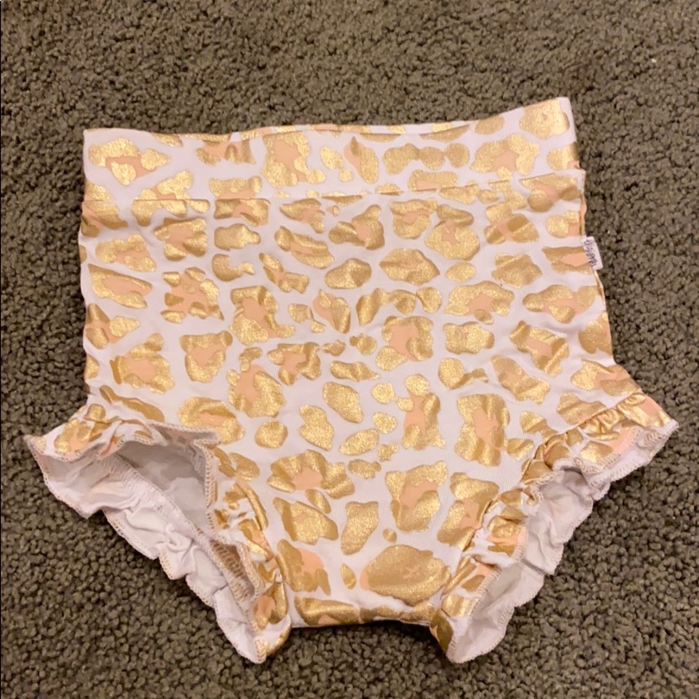Gigi and max gold metallic leopard print bummies